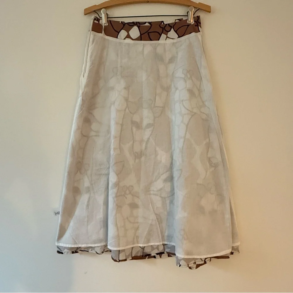 Anthropologie Corey Lynn Calter Laelia A-Line Midi Skirt Giraffe Size 4